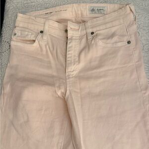 Ag Adriano Goldschmied High-Rise Jeans in Pale Pink